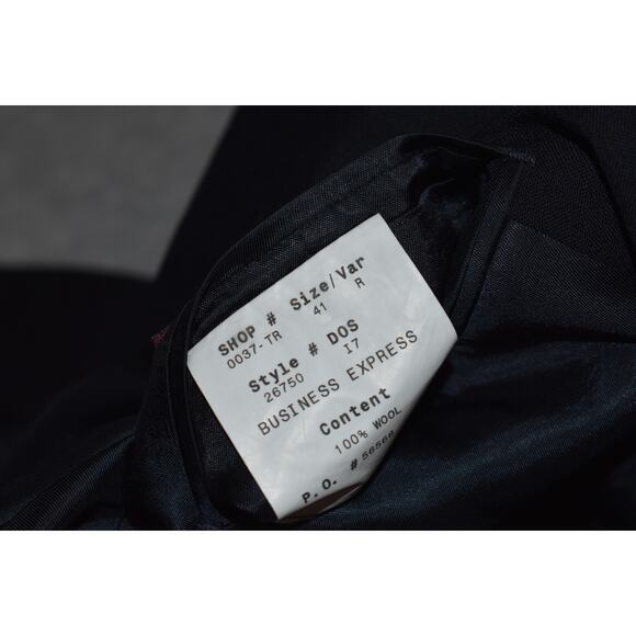 Jos A Bank Suit 2 Piece 2 Button Mens Size Jacket 41 Reg Wool Blue Pants 34 x 29 - Picture 11 of 13